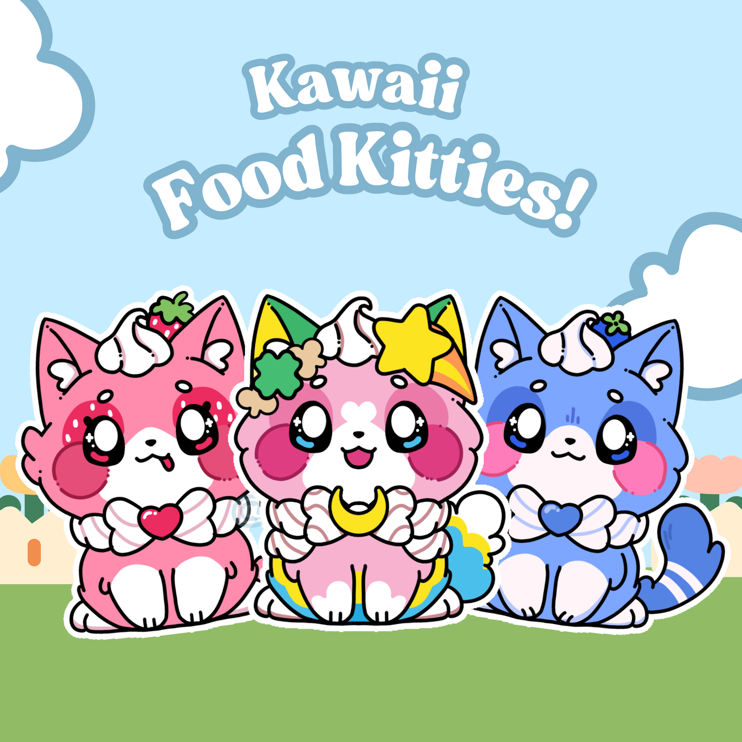 Kawaii Food Kitties Stickers