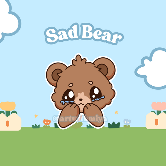 Sad Bear Vinyl Sticker